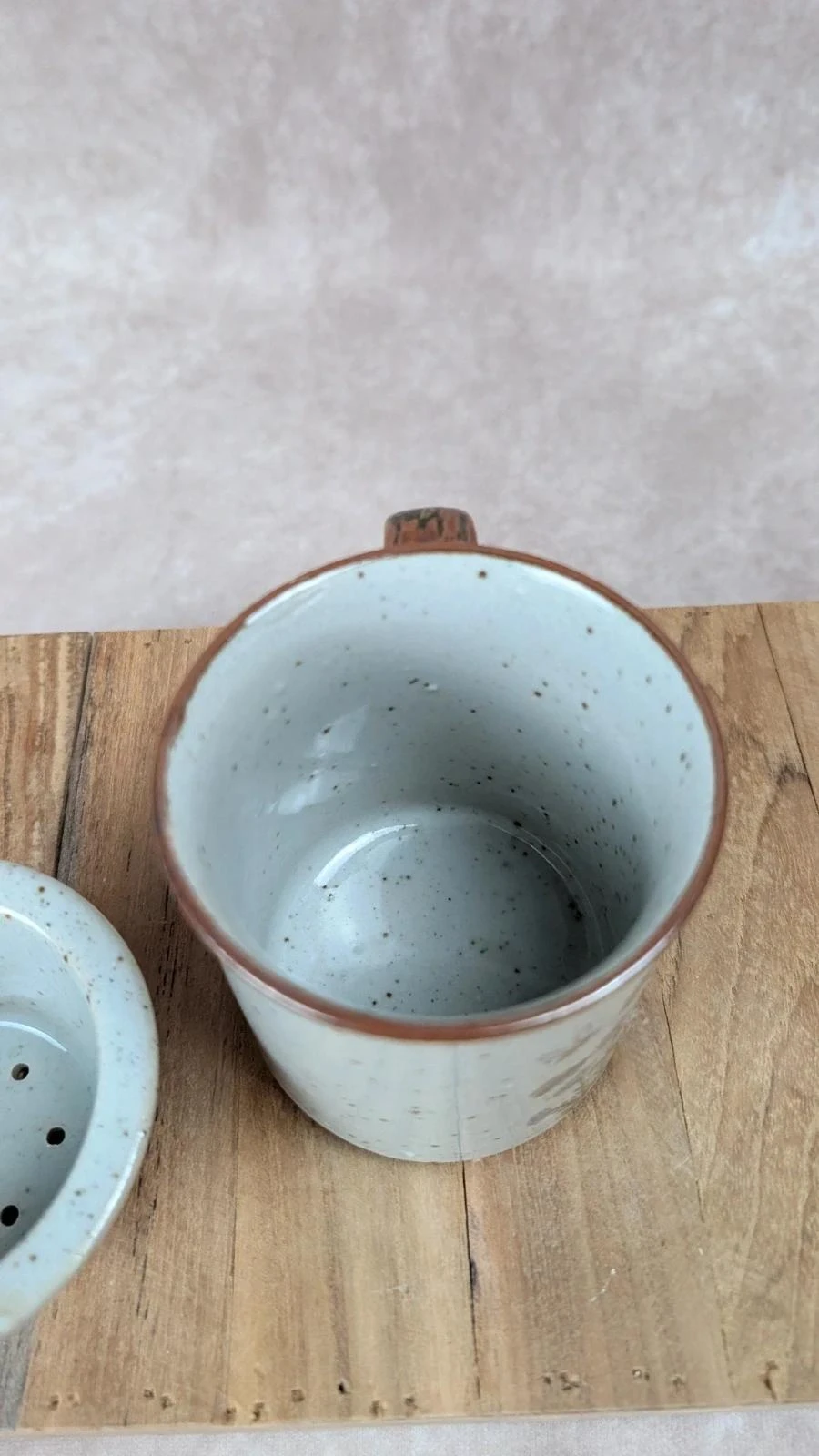 Tisanière vintage en grès avec filtre intégré – Motif fleuri 🌿💙 – photo 8